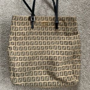 Fendi Zucca Tote Shoulder Bag.